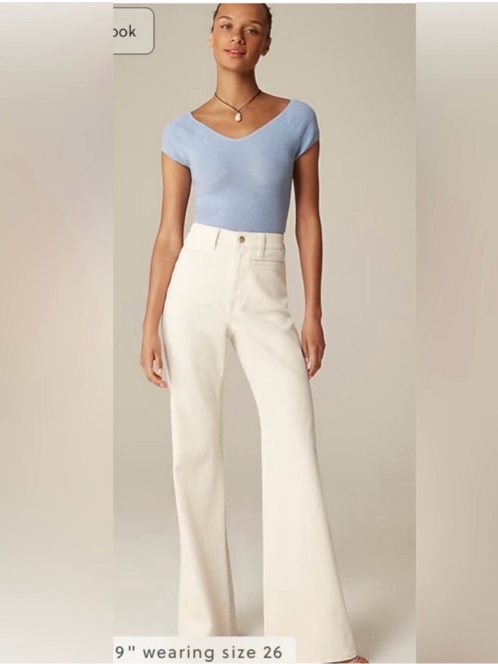 J. Crew High-Rise Wide-Leg Women's Jeans in Ecru